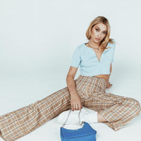 Euros Pants Brown Check