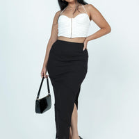 Oscar Split Maxi Skirt Black