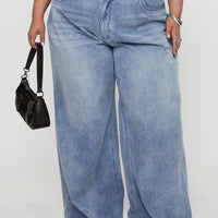 Naylor Mid Rise Wide Leg Jeans Light Wash Denim Curve
