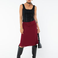 Delvie Midi Skirt Burgundy