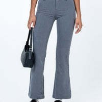 Yianna Low Waist Flare Pants Grey