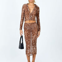Anything For Love Midi Skirt Leopard