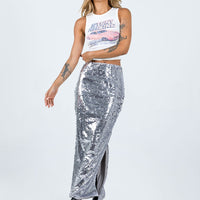 Alyce Maxi Skirt Silver