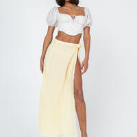 Tie Breaker Maxi Skirt Yellow