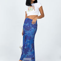 Starry Midi Skirt Blue