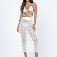 Golda Crochet Maxi Skirt White