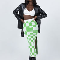Whitemore Checkboard Midi Skirt Green