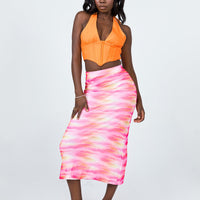 Sunset Trip Midi Skirt Pink
