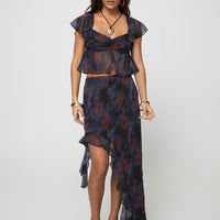 Kelber Maxi Skirt Purple / Multi