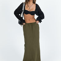 Geneve Maxi Skirt Olive Green