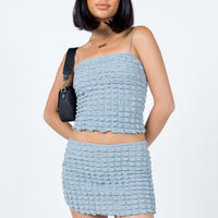 Popcorn Dream Mini Skirt Blue