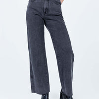 Arlington High Rise Straight Leg Denim Jeans Black