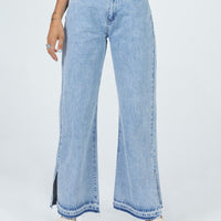Holmes Low Rise Frayed Hem Denim Jeans
