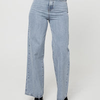 Nicolo High Rise Straight Leg Jeans Light Blue Wash