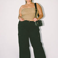 Fallout Mid Rise Cargo Pants Black Curve