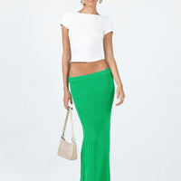 Belle Knit Maxi Skirt Apple Green