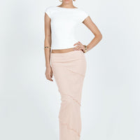 Oscar Split Maxi Skirt Beige