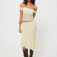 Betharia Midi Skirt Cream