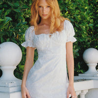 White Rose Mini Dress White