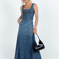 Wyoming Midi Skirt Blue Denim