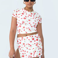 Bold Move Mini Skirt White Floral