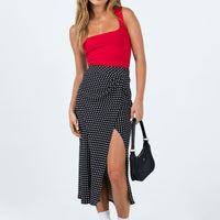 Mabel Midi Skirt Black Polka Dot
