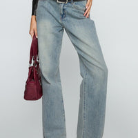 Echo Park High Rise Straight Leg Jeans Vintage Wash