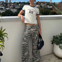 Sweetness Low Rise Straight Leg Jeans Digital Camo