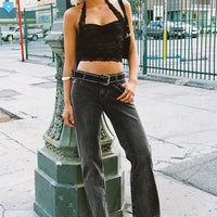 Better Half Low Rise Straight Leg Jeans Charcoal