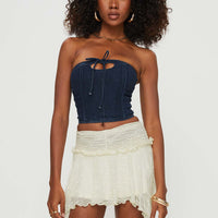 Ayra Lace Mini Skirt Cream Petite