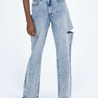 Johnston Wide Leg Jeans Mid Wash Blue