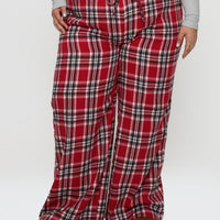 In The Morning Sleep Pant Red Check Curve