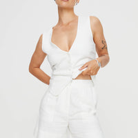 Bellair Linen Blend Shorts White