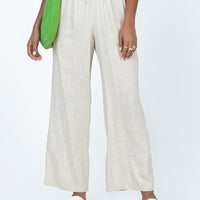 Louis Linen Blend Pants Beige Petite