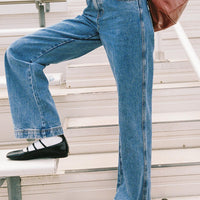Jankins Low Rise Straight Leg Jeans Mid Wash