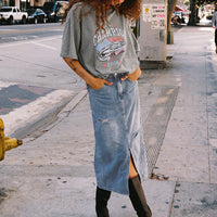 Belsie Midi Skirt Light Wash Denim