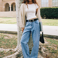 Ollie Mid Rise Straight Leg Jean Light Wash Denim