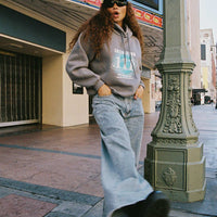 Eivissa High Rise Baggy Jeans Faded Denim