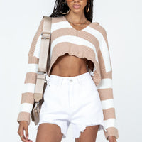 Brittany Denim Shorts White