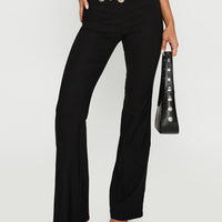 True Grit Eyelet Flare Pants Black