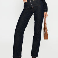 Stallion High Rise Straight Leg Jeans Indigo