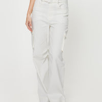 Aidane Cord Cargo Pants White