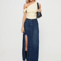 Saige Denim Maxi Skirt Mid Wash