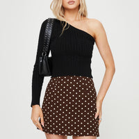 Selby Mini Skirt Brown Polka Dot