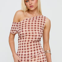 Hea Top Peach Check