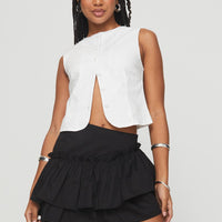 Selenis Asymmetrical Mini Skort Black