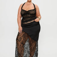Castelli Lace Maxi Skirt Black Curve