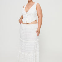 Buttacupe Lace Maxi Skirt White Curve