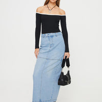 Markanna Denim Midi Skirt Light Wash