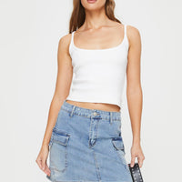 Winthrop Denim Mini Skirt Mid Wash